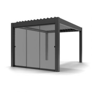 Paroi vitrée coulissante pour pergola Vali 3 x 4 m gris anthracite 7016