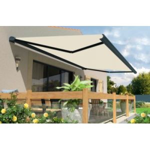 Store banne motoris&eacute; avec coffre int&eacute;gral Arizona T101 - armature grise - 6 x 3,5m Sunstyl
