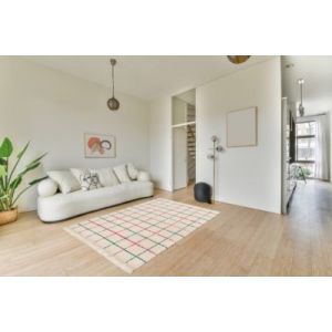 Tapis d’intérieur décoratif motifs quadrillé rose et vert 230x160 cm Balta