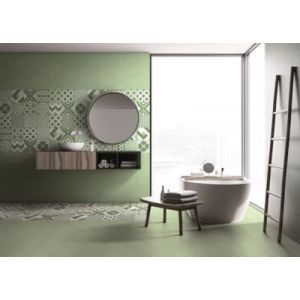 Carrelage sol et mur int&eacute;rieur effet carreaux de ciment tons vert menthe L.20 x l.20 cm x &eacute;p.7,4 mm, Glamour Mint Mix