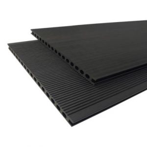 Lame de terrasse composite XXL gris foncé L.290 x l.29,9 cm, ép.2,1 cm