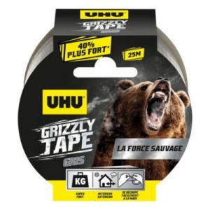 Ruban adhésif UHU Grizzly tape gris 25m