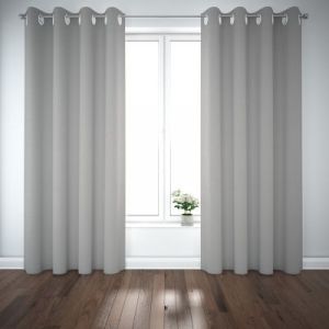 Rideau occultant Novan GoodHome gris clair L.260 x l.140 cm