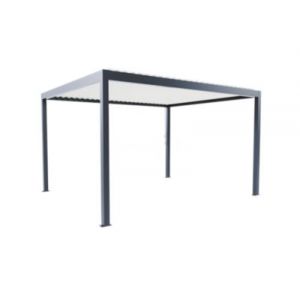 Pergola bioclimatique l.4,21 x H.2,5 x P.3,5m gris manuelle aluminium Alumin'home Salto