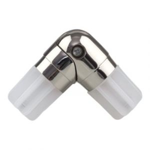 Raccord coud&eacute; pour tringle &agrave; rideau Anafi aluminium blanc &Oslash;28mm GoodHome