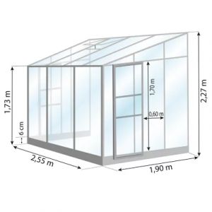 Serre en verre Lams Melissa alu finition alu 4,90m&sup2;