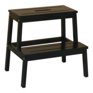 Marchepied 2 marches bois noir Rozela