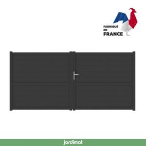 Portail Jardimat battant aluminium Perth noir - 350 x h.166 cm
