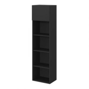 Armoire penderie 1 porte battante noire GoodHome Atomia H. 187,5 x L. 50 x P. 35 cm