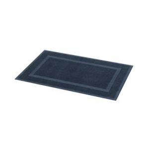 Tapis de bain rectangulaire GoodHome Cellna coloris bleu nuit en coton L.80 x l.50 cm