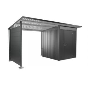 Paroi lat&eacute;rale pour auvent Biohort en acier galvanis&eacute; gris pour abris de jardin AvantGarde A1 / A4 Q