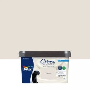 Peinture murs, plafonds, boiseries et radiateurs lin blanc mat Dulux Valentine Cr&egrave;me de couleur 2.25 L