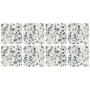 Lot 8 carreaux adhésifs décoratifs Vinyl Way 3D Dada Art effet terrazzo bleu L.20 x L.20 cm x ep.1,3 mm
