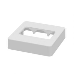Cache platine pour poteau de clôture Belty blanc 9016