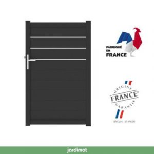 Portillon Jardimat battant aluminium Alpes Trio noir - 100 x h.160 cm