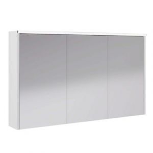 Armoire de salle de bains éclairante avec miroir Archi blanc mat 120 cm