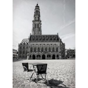Toile imprimée place d'Arras Dada art montée sur châssis bois en pin 50x70 cm