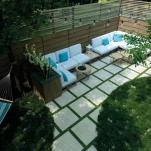 Carrelage sol ext&eacute;rieur en gr&egrave;s c&eacute;rame &eacute;maill&eacute; effet pierre beige l.60 x L.60 x &eacute;p.2 cm GoodHome Cancora