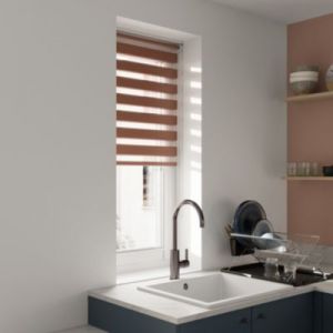 Store enrouleur jour / nuit sans per&ccedil;age Elin 2 terracotta l.55 x H.180cm Goodhome