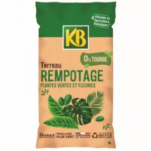 Terreau rempotage plantes vertes et fleuries sans tourbe 6L KB