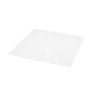 Tapis antidérapant carré pour baignoire et douche GoodHome Koros coloris blanc en PVC L.53 x l.53 cm