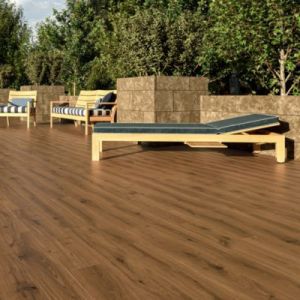 Carrelage sol ext&eacute;rieur en gr&egrave;s c&eacute;rame &eacute;maill&eacute; effet bois caf&eacute; l.15 x L.90 x &eacute;p.0,86 cm Riverwood