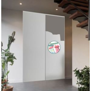 Lot de 2 portes de placard coulissantes pr&ecirc;t &agrave; peindre H. 250 x L. 150 cm