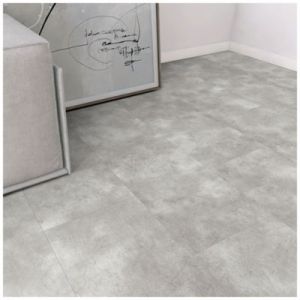 Dalle PVC clipsable Capella effet béton gris 30,5 x 61 cm GoodHome