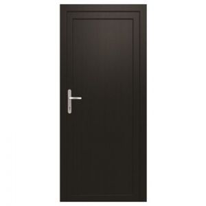 Porte de service pvc pleine gris anthracite ext. et blanc int. 90 x h.205 cm poussant droit