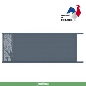 Portail Jardimat coulissant aluminium Frejus gris anthracite - 350 x h.145 cm