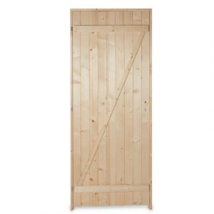 Porte de service bois 90 x h.200 cm poussant droit