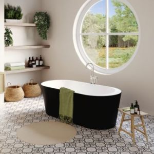 Baignoire &icirc;lot Huron L. 170 cm x l. 75 cm noir
