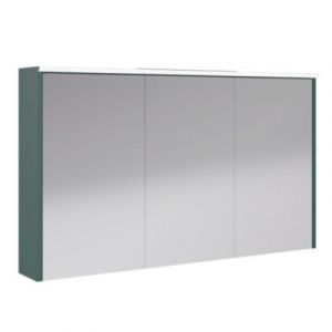 Armoire de salle de bains éclairante LED vert toundra avec miroir l.120 x H.70 x P.18 cm, Decotec Archi