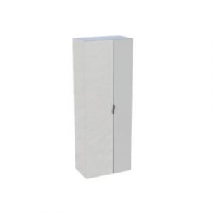 Colonne de salle de bains suspendue 2 portes blanc mat et miroir l.60 cm x H.160 x P.35 cm, Pamili