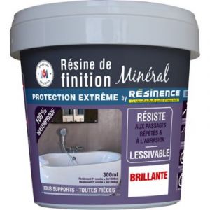 Résine de finition zone humide brillante Résinence béton minéral 300ml