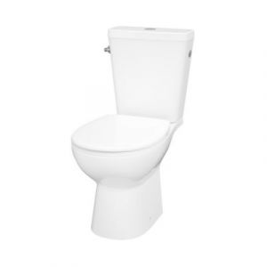 Pack WC à poser sans bord avec abattant déclipsable et frein de chute, sortie horizontale, blanc, NF, GoodHome Tasi