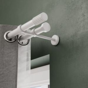Support double tringle &agrave; rideau &agrave; percer Anafi m&eacute;tal blanc &Oslash;19/28mm GoodHome