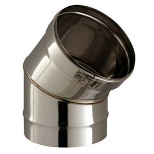 Elément coudé 45° + collier jonction Ø180 mm Poujoulat