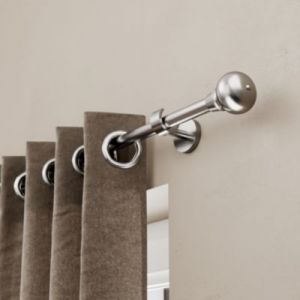 Support tringle &agrave; rideau extra court &agrave; percer Athens m&eacute;tal gris chrom&eacute; &Oslash;19mm GoodHome