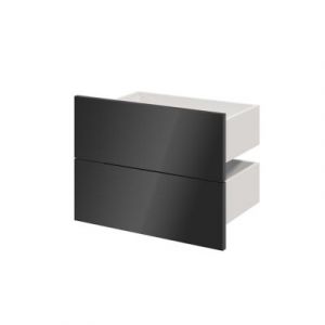 Lot de 2 tiroirs anthracite brillant GoodHome Atomia H. 18,5 x L. 49,7 x P. 30 cm