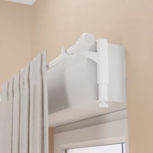 Support extensible sans per&ccedil;age pour tringle &agrave; rideaux Anafi blanc &Oslash;19/28 cm L.17 x l.3,5 x H.14,5 cm GoodHome