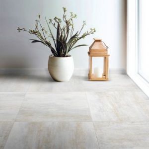 Plinthe carrelage effet béton blanc cuivré L.60 x l.7,5cm x ép. 7,4mm - lot de 2, Upper