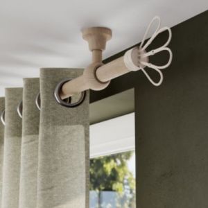 Tringle à rideau Symi bois effet chêne beige Ø28 x L.250cm GoodHome