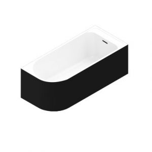 Baignoire adoss&eacute;e pour angle droit 160x75 cm Oguta noir