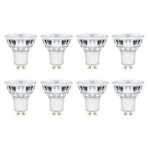 Lot 8 ampoules LED spot réflecteur GU10 345lm 3.6W = 50W Ø5cm Diall blanc chaud