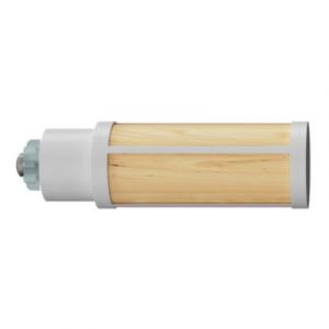 Embout bouchon torche bi-matière pour barre à rideau Easy-Fit Anafi métal blanc et pin Ø19mm GoodHome