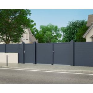 Portail battant alpes 300x160 cm Gris anthracite 7016 Jardimat