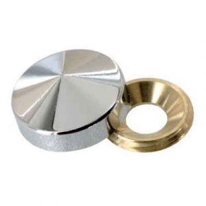 4 cache-vis conique Laiton chromé ø22 mm