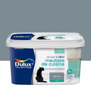 Peinture de rénovation pour mobilier Simple & Deco Meubles De Cuisine Dulux Valentine satin bleu gris 2L