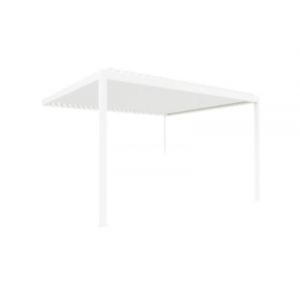Pergola bioclimatique adoss&eacute;e l.4,21 x H.2,5 x P.3,5m blanc manuelle aluminium Alumin'home Salto